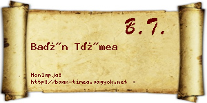 Baán Tímea névjegykártya